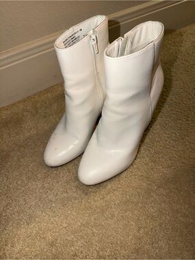 Madden Girl White Ankle Booties with Side Zip